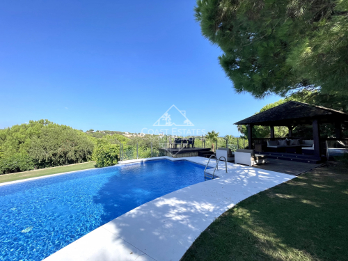 Impressive Villa frontline to the Almenara Golf course with stunning golf and sea views for sale in Sotogrande Alto